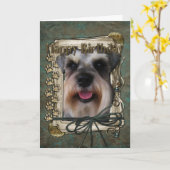 Alles Gute zum Geburtstag - Stone Paws - Schnauzer Karte (Gelbe Blume)