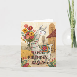 Alles Gute zum Geburtstag süße Alpaka Lama Karte