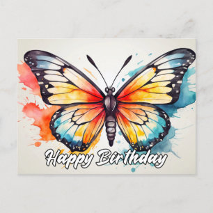 Alles Gute zum Geburtstag Süße Bunte Schmetterling Postkarte
