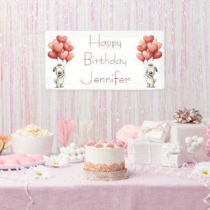 Alles Gute zum Geburtstag Süße Hunde Ballons Banner