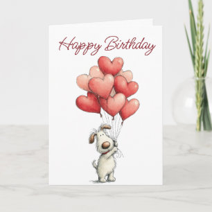 Alles Gute zum Geburtstag Süße Hunde Ballons Karte