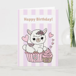 Alles Gute zum Geburtstag Süße Lama Mädchen Karte