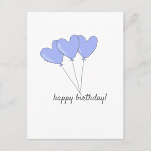 Alles Gute zum Geburtstag Süße lila herzförmige B Postkarte