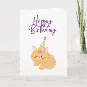 Alles Gute zum Geburtstag Süße Orange Katze Karte