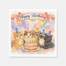 Alles Gute zum Geburtstag Süße Party Katzen Papier