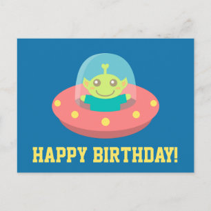 Alles Gute zum Geburtstag, süßer Außerirdischer im Postkarte