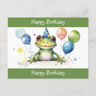 Alles Gute zum Geburtstag Süßer Grüner Frosch mit  Postkarte