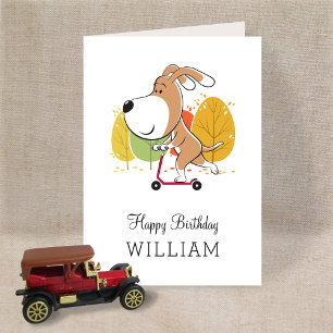 Alles Gute zum Geburtstag Süßer Hund Welpen Tretro Karte