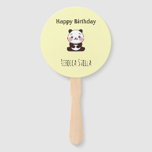 Alles Gute zum Geburtstag süßer Panda-Bär gelb Fächer