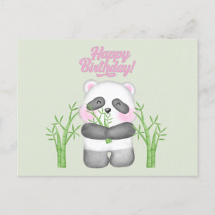 Alles Gute zum Geburtstag Süßer Panda Bär und Bamb Postkarte