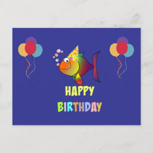 Alles Gute zum Geburtstag, süßer und bunter Cartoo Postkarte
