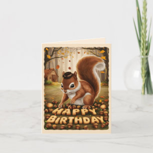 Alles Gute zum Geburtstag Süßer Vintage Eichhörnch Karte