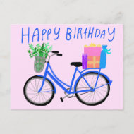 ALLES GUTE ZUM GEBURTSTAG Süßes Blaues Fahrrad Ben Postkarte