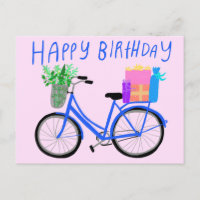 ALLES GUTE ZUM GEBURTSTAG Süßes Blaues Fahrrad Ben