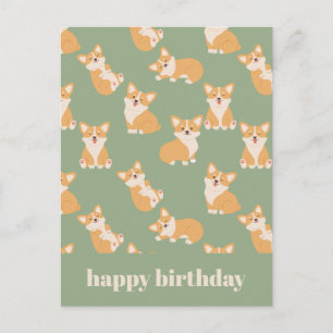 Alles Gute zum Geburtstag Süßes Corgi-Muster für H Postkarte