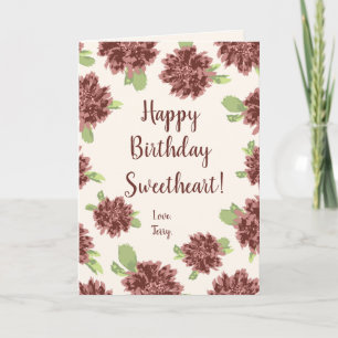Alles Gute zum Geburtstag Sweetheart - Red Daisies Karte