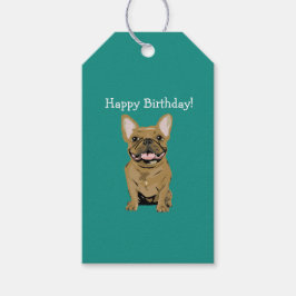 Alles Gute zum Geburtstag - Tan French Bulldog Geschenkanhänger