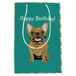 Alles Gute zum Geburtstag - Tan French Bulldog Mittlere Geschenktüte