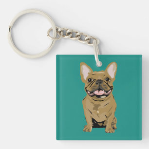 Alles Gute zum Geburtstag - Tan French Bulldog Schlüsselanhänger