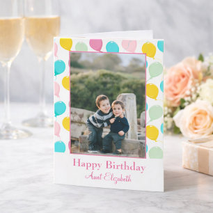 Alles Gute zum Geburtstag Tante Balloons Foto Karte
