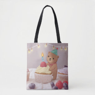 Alles Gute zum Geburtstag: Teddybär & Cupcakes Tasche
