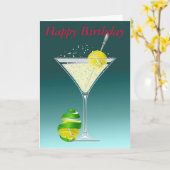 Alles Gute zum Geburtstag Tennis-Martinis Karte (Gelbe Blume)