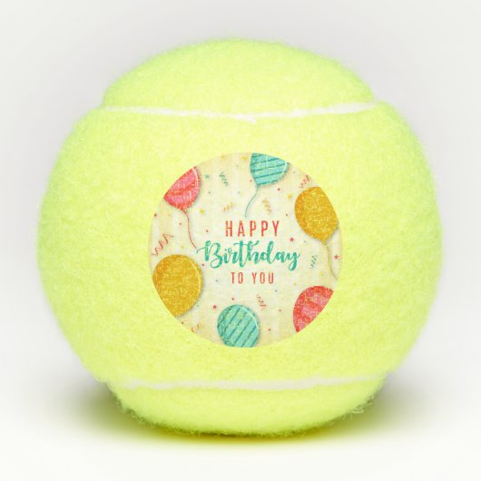 Alles Gute zum Geburtstag Tennisbälle (Vorderseite)