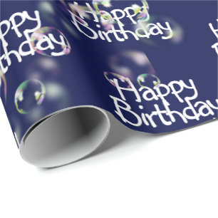 Alles Gute zum Geburtstag, Text und Bubbles Papier Geschenkpapier