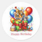 Alles Gute zum Geburtstag Tiger Aufkleber (Vorderseite)