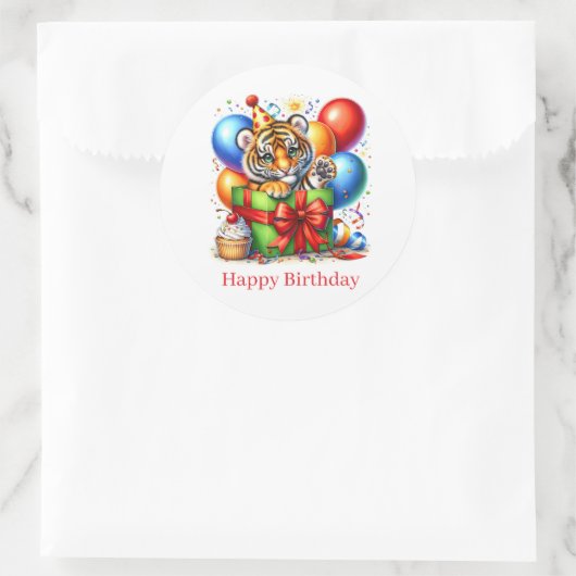 Alles Gute zum Geburtstag Tiger Aufkleber (Tasche)