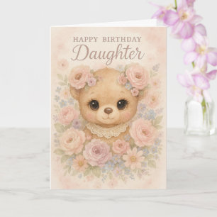 Alles Gute zum Geburtstag Tochter Teddy Bun Rosen Karte