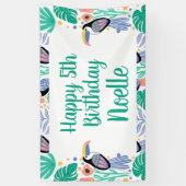 Alles Gute zum Geburtstag! Tropischer Toucan Bird Banner (Vertikal)