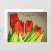 Alles Gute zum Geburtstag! Tulips Postcard Postkarte (Vorne/Hinten)