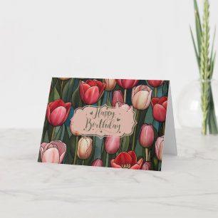 Alles Gute zum Geburtstag Tulpenblumen Karte