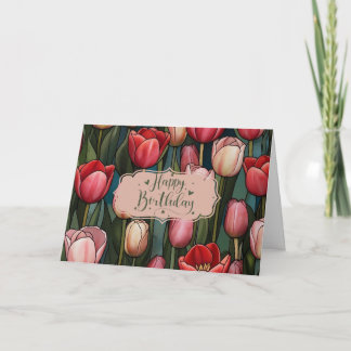 Alles Gute zum Geburtstag Tulpenblumen Karte