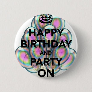 Alles Gute zum Geburtstag u. Party an Button