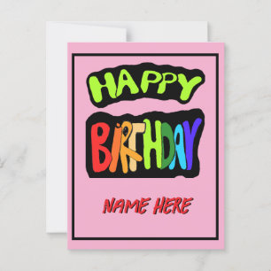 Alles Gute zum Geburtstag und Name personalisieren Postkarte
