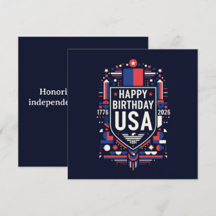 Alles Gute zum Geburtstag USA 250 Feiertagskarte