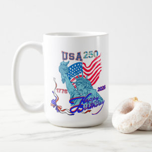 Alles Gute zum Geburtstag USA 250. Flamme entfache Kaffeetasse