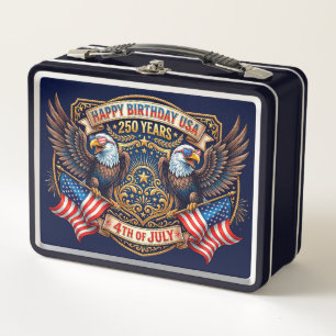 Alles Gute zum Geburtstag USA 250 Jahre   Patrioti Metall Brotdose