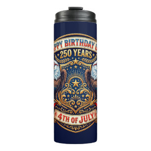 Alles Gute zum Geburtstag USA 250 Jahre   Patrioti Thermosbecher