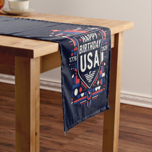 Alles Gute zum Geburtstag USA 250 Kurzer Tischläufer