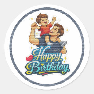 Alles Gute zum Geburtstag Vater und Sohn Runder Aufkleber