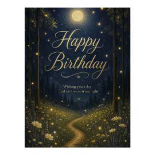 Alles Gute zum Geburtstag Verzauberter Wald Mondli Poster