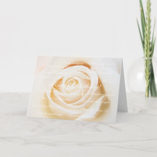 Alles Gute zum Geburtstag - viele Sprachen Karte (Vorderseite)