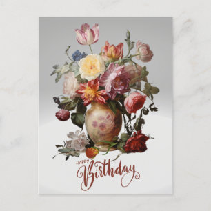 Alles Gute zum Geburtstag viktorianische Blumen in Postkarte