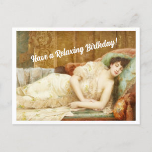 Alles Gute zum Geburtstag, viktorianische Frau Postkarte