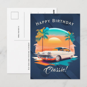 Alles Gute zum Geburtstag Vintage-Autogrusskarte Postkarte