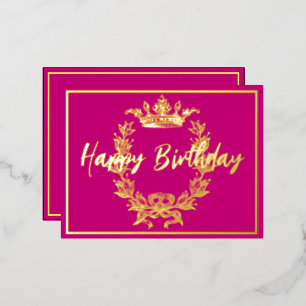 Alles Gute zum Geburtstag Vintage Crown Folien-Ein Folie Einladungspostkarte