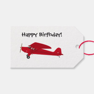Alles Gute zum Geburtstag Vintage-Flugzeug-Geschen Geschenkanhänger